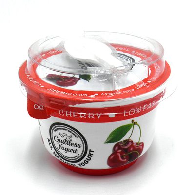 100g Plastic Shrinkage Film Yogurt Cup With Lid and Spoon Wholesale  Manufacturer